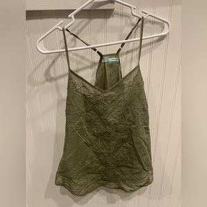 Womens green tribal design tank top.